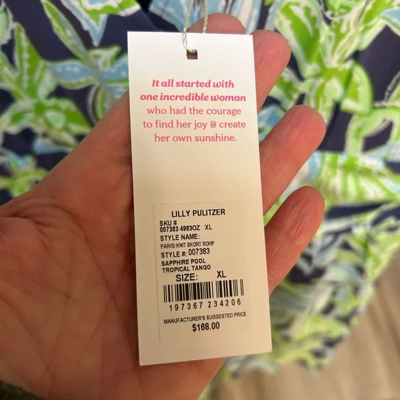 NWT Lilly Pulitzer Parigi knit SKORT ROMPER XL - Picture 2 of 4